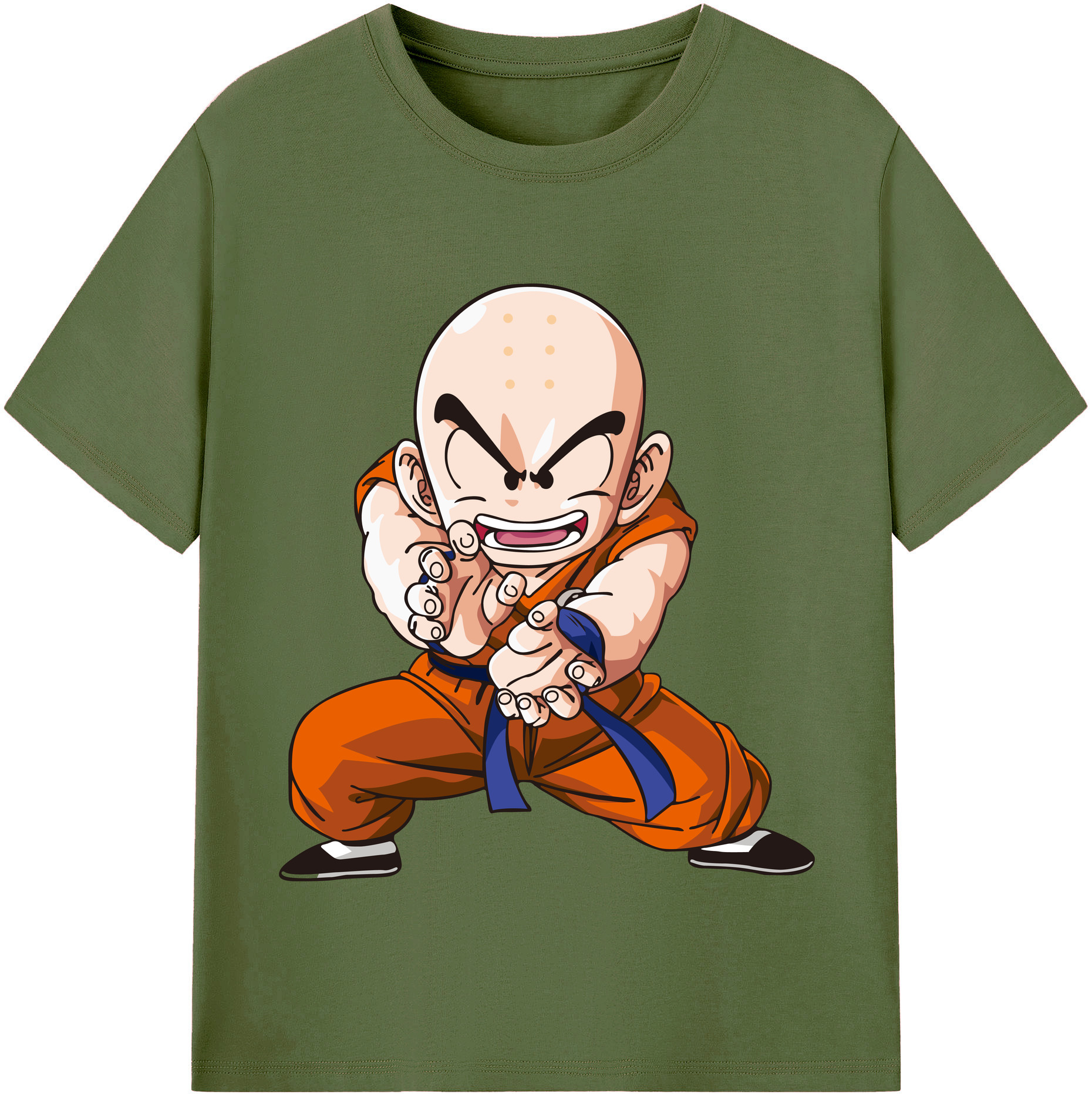 （画像用） ドラゴンボール クリリン DRAGON BALL krillin 綿100％半袖Tシャツ（フロントプリント）